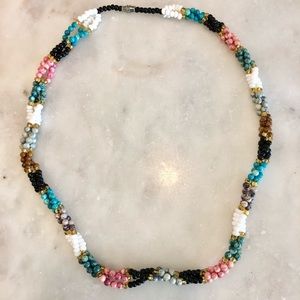 Vintage Beaded Twisted Multicolored Necklace